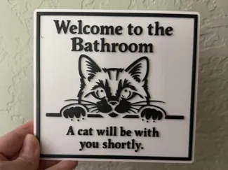 Cat Bathroom Sign