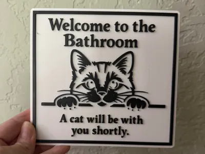 Cat Bathroom Sign