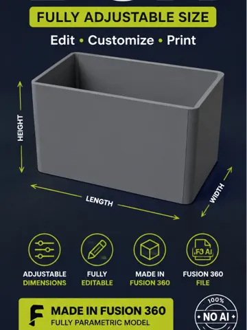 Caja o estuche: Parametric Adjustable Box | Fully Customizable — vista de referencia 2