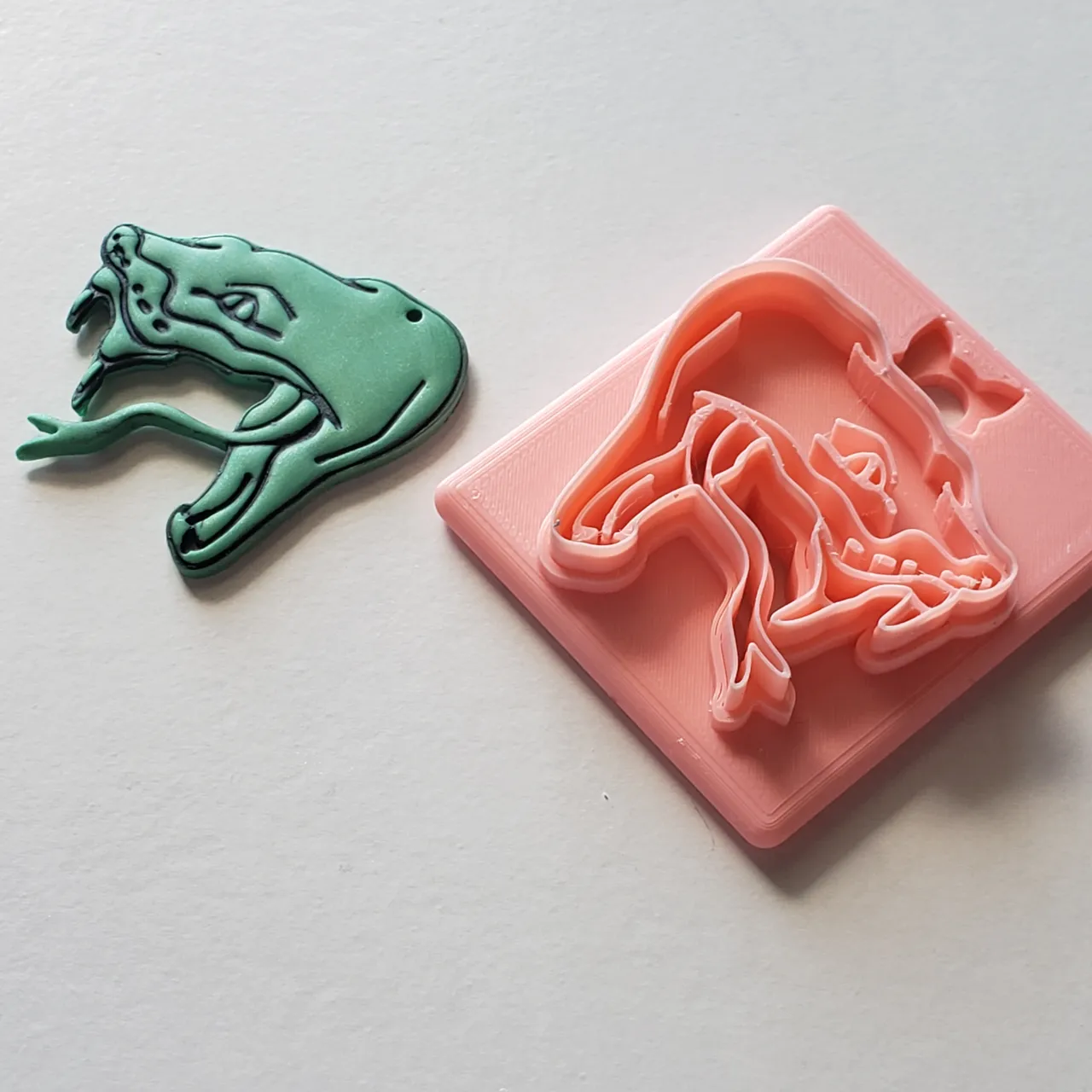 Hissing Snake Head Polymer Clay Earring Cutter view 4