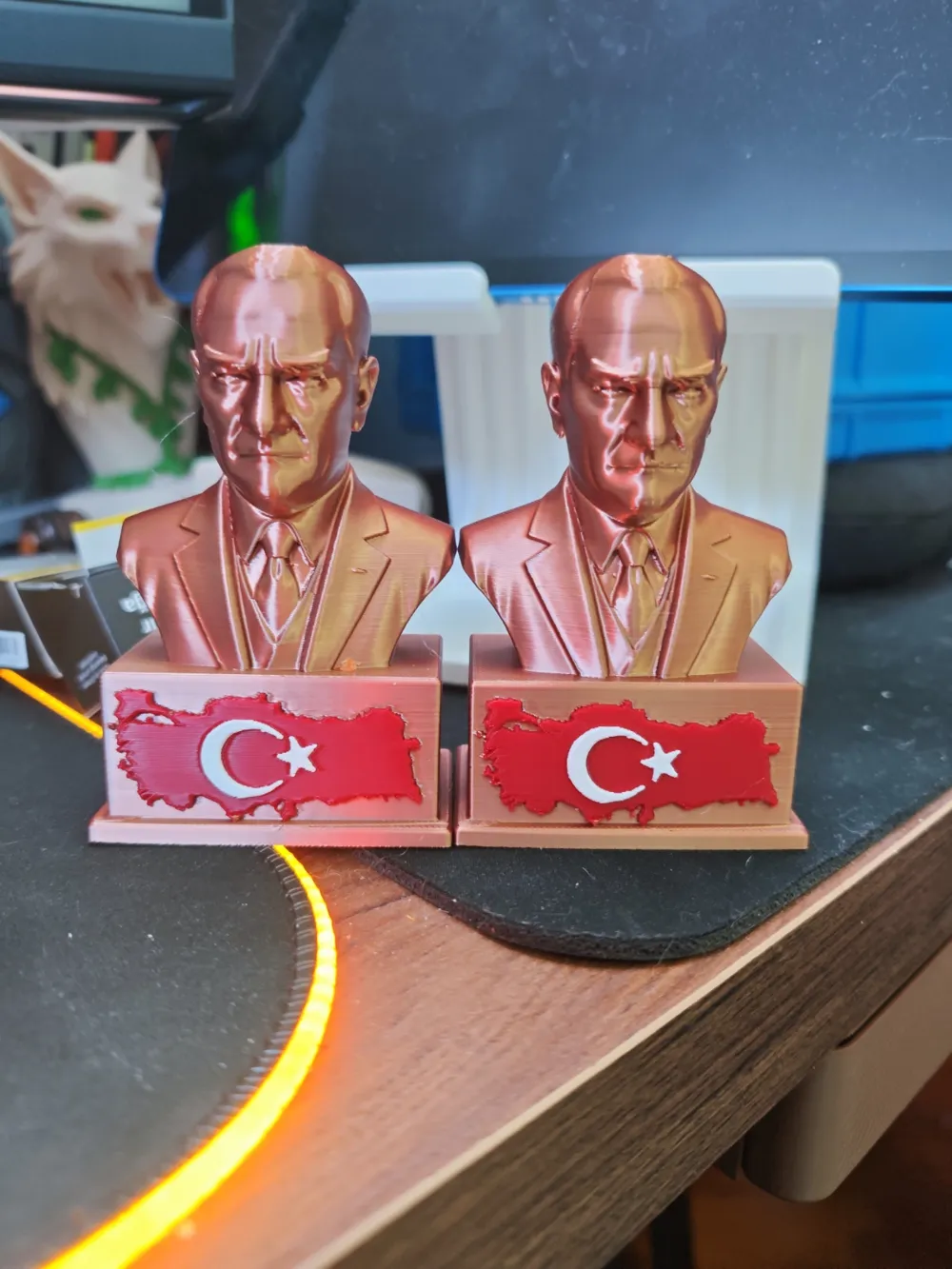 Diseño especial Ataturk silueta y Türkiye mapa ornamento estatuilla decoración coleccionable