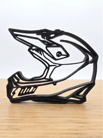 Pieza para disfraz o exhibición: Motocross Helmet Line Art Decor — vista de referencia 2
