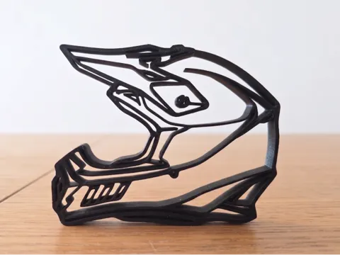 Pieza para disfraz o exhibición: Motocross Helmet Line Art Decor — referencia de MakerWorld
