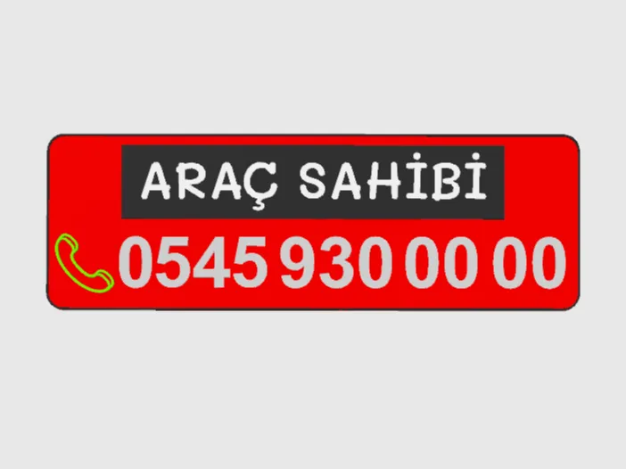 Özelleştirilebilir Araç Numara Kartı