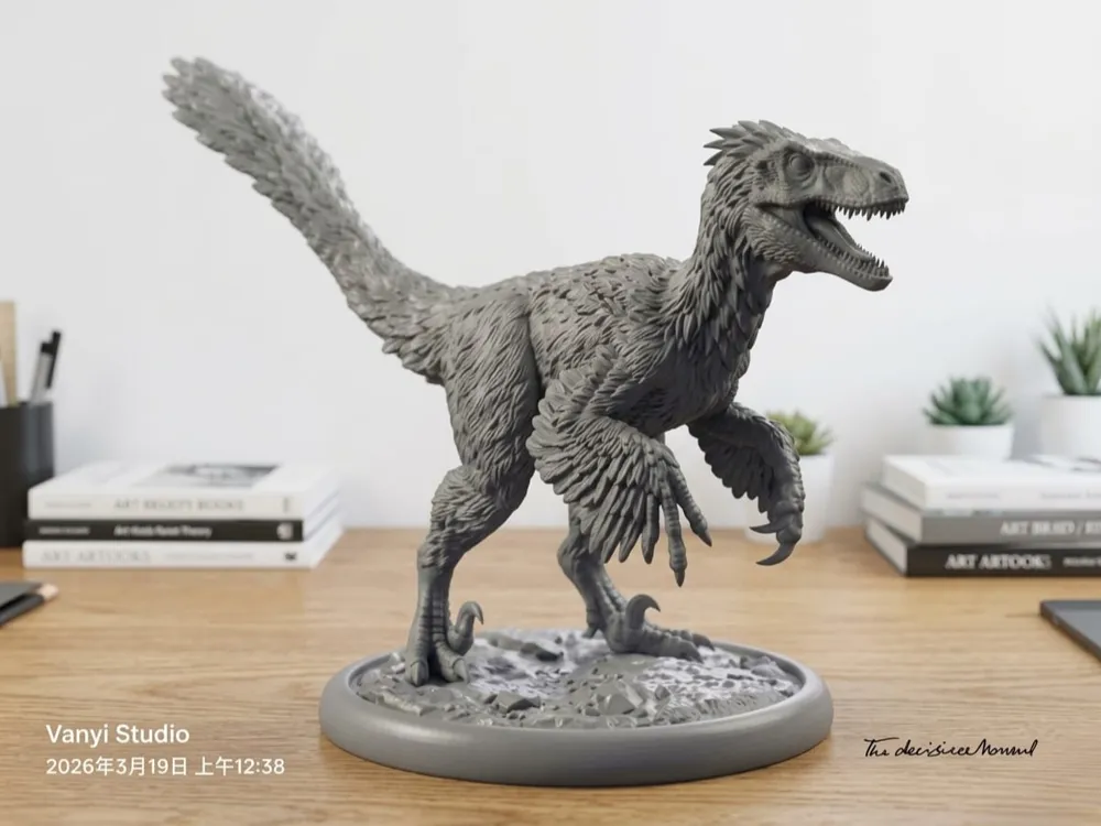 Velociraptor Statue - Free 3D Print Model - MakerWorld
