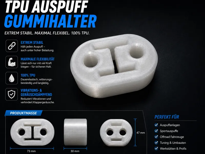 TPU Auspuffhalter 73x47x30mm