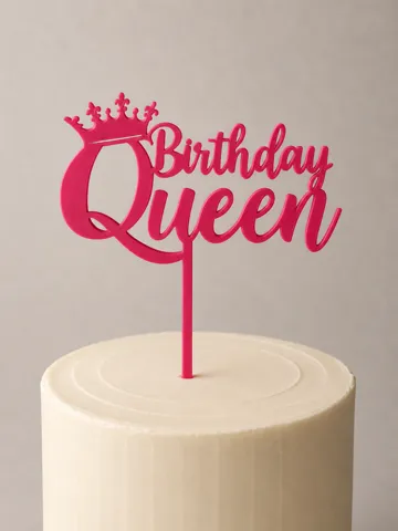 Soporte: Birthday Queen Crown Cake Topper – 3D Printed — vista de referencia 2