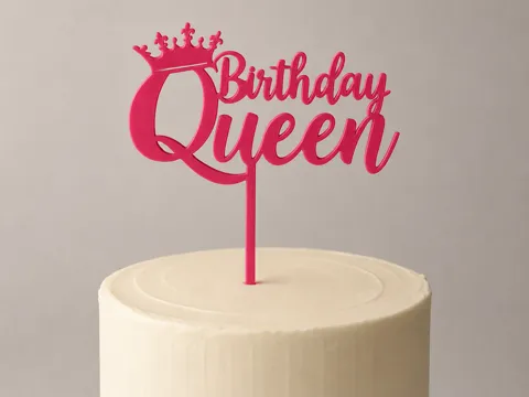 Soporte: Birthday Queen Crown Cake Topper – 3D Printed — referencia de MakerWorld
