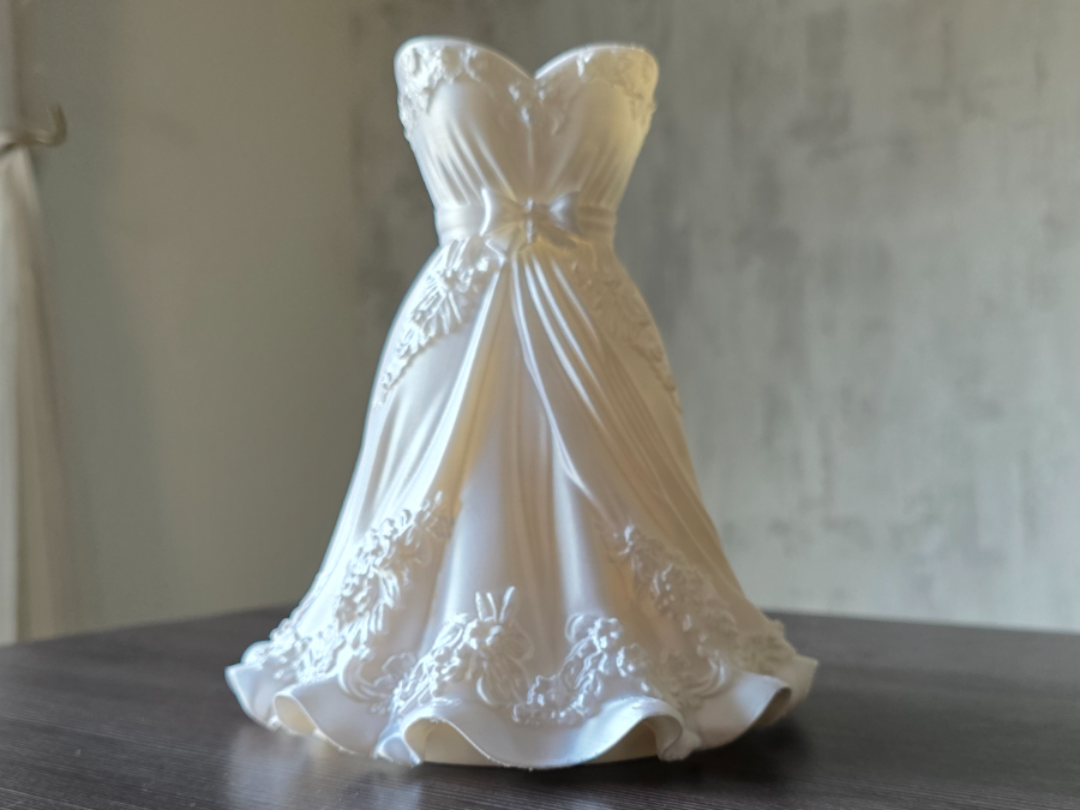 Bridal BloomVase, Elegant Wedding Dress FlowerVase