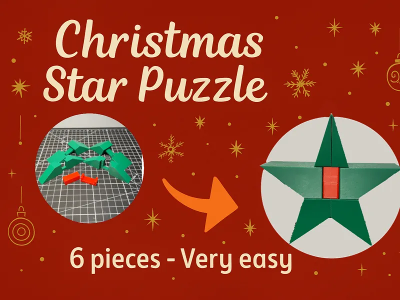 L'Étoile de Noël – Puzzle déco facile coloré