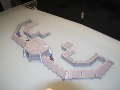 Wargaming compatible Bunker and Defence Wall (40k)