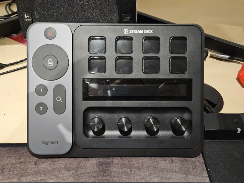 StreamDeck+ & Logitech Rally Cam Remote holder