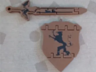 The flexi shield and sword keychain