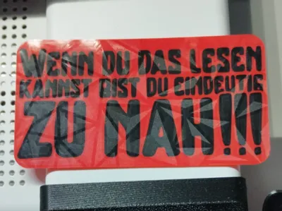 If you can read this, you're too close