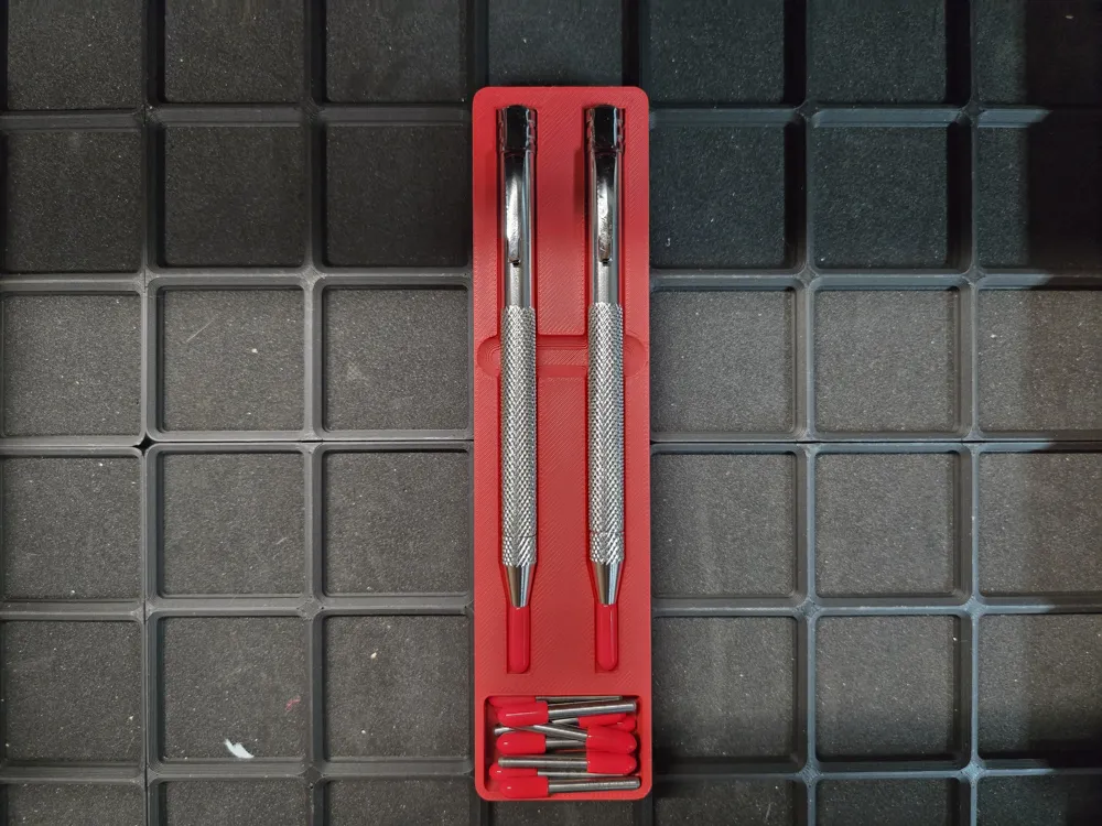 Gridfinity Dual Metal Scribes Holder - Free 3D Print Model - MakerWorld