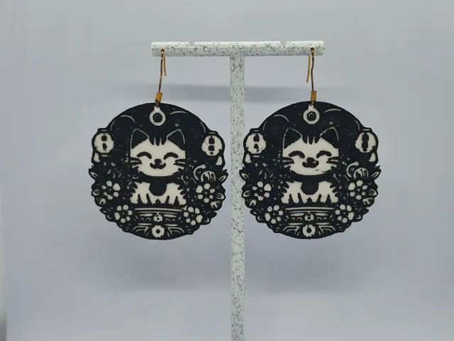 Aretes Maneki-Neko Zen