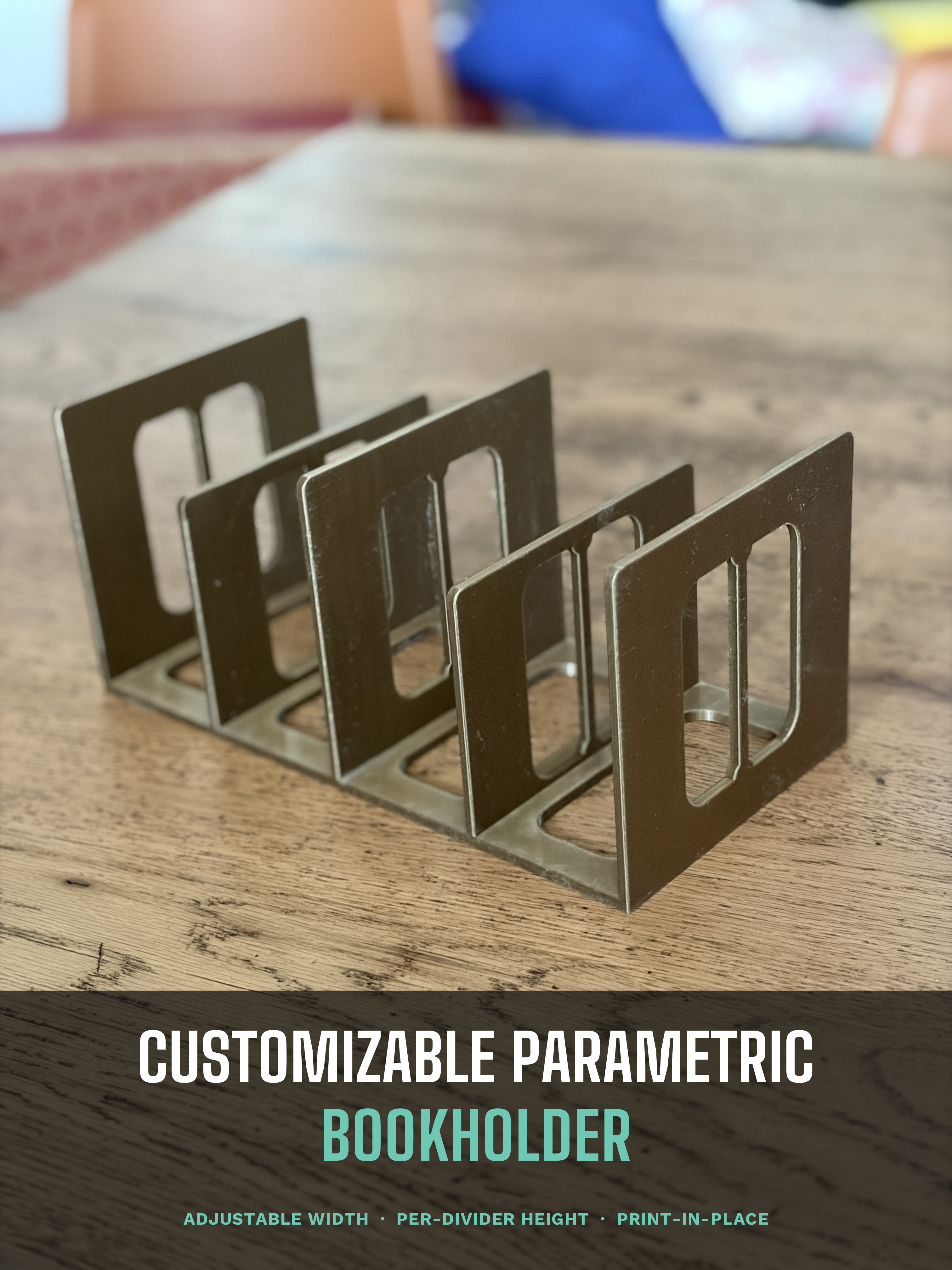Miniatura 2 do modelo 3D Customizable Parametric Book Holder