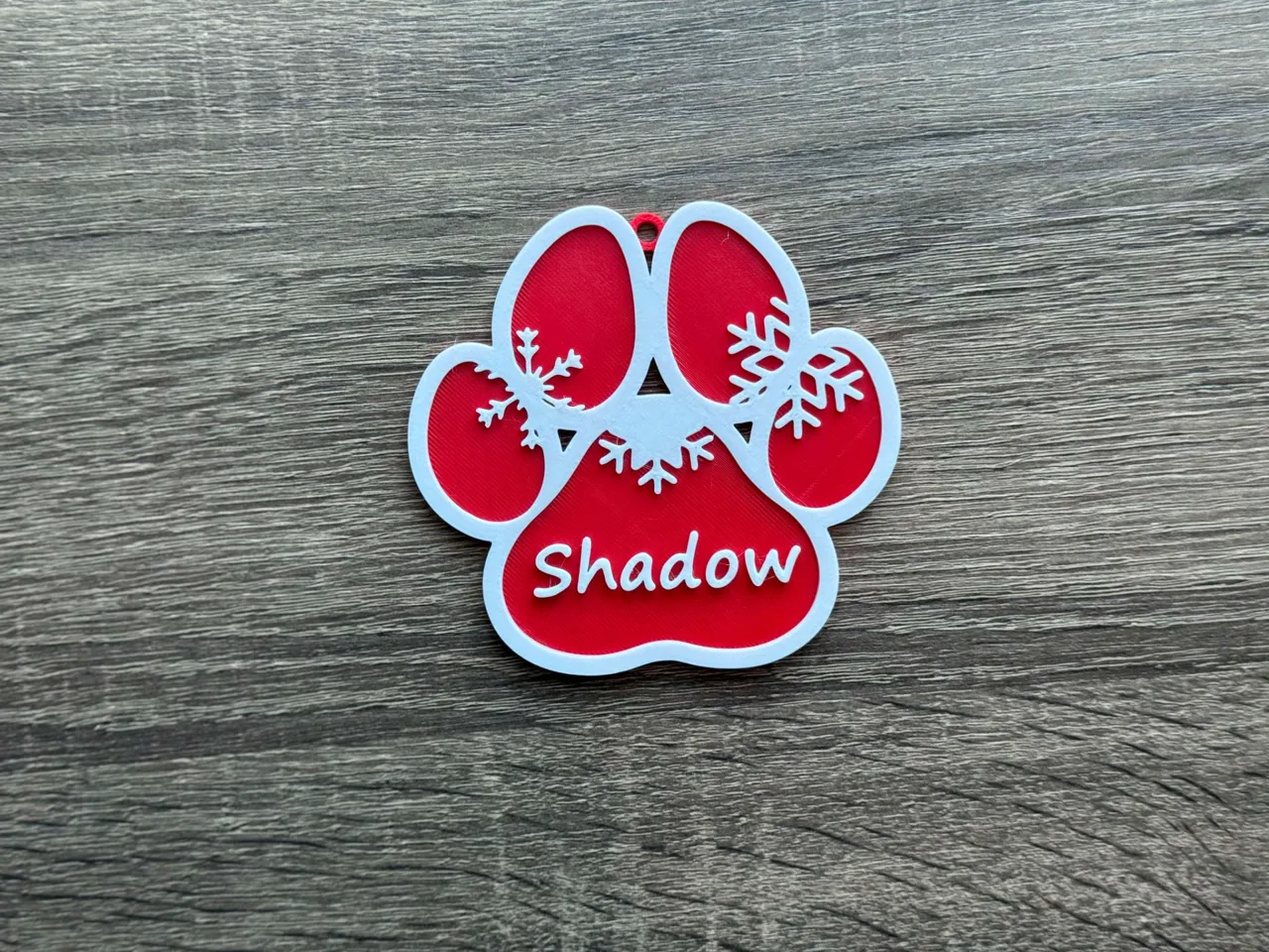 Christmas Ornament: Custom Dog Name Paw Ornament view 2