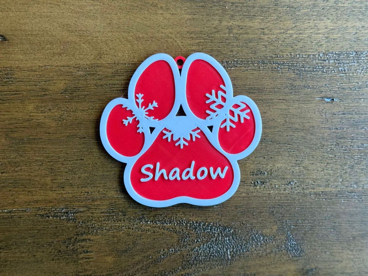 Christmas Ornament: Custom Dog Name Paw Ornament view 3