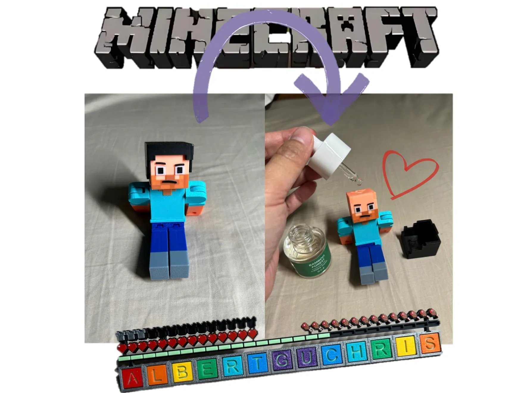 Miniatura 4 do modelo 3D 我的世界 Minecraft Steve 史蒂夫可动小人 玩具 组装几乎无竹屎，8关节可动