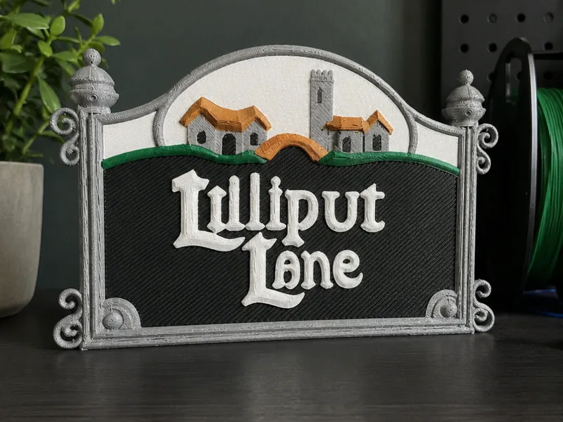 Lilliput Lane 3D Printed Sign, Village Name Plaque