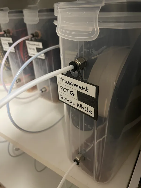 Tag to attach to PTFE Tube for dry boxes