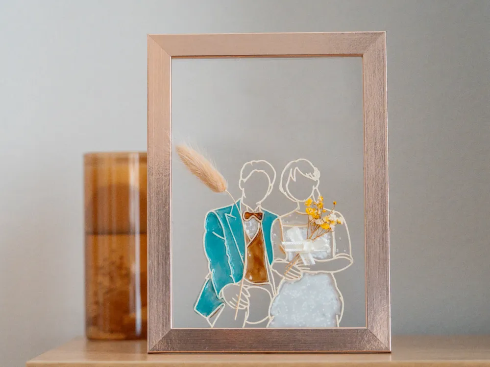 Accesorio para impresora 3D: Wedding Couple Line Art | Bride & Groom. Referencia del modelo original.