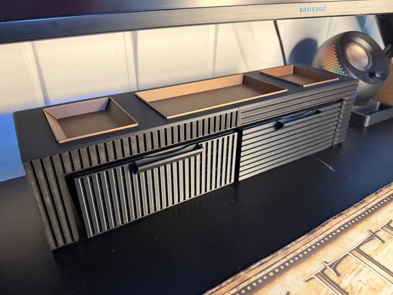 Obsidian - Desk Shelf and Boxes / Drawers