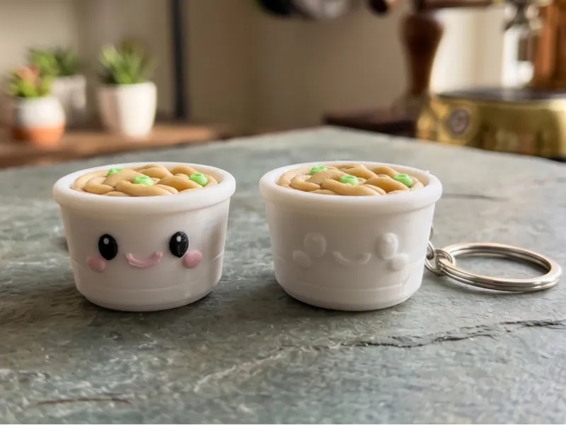 Chubby Kawaii Noodle Bowl Keychain & Figurine