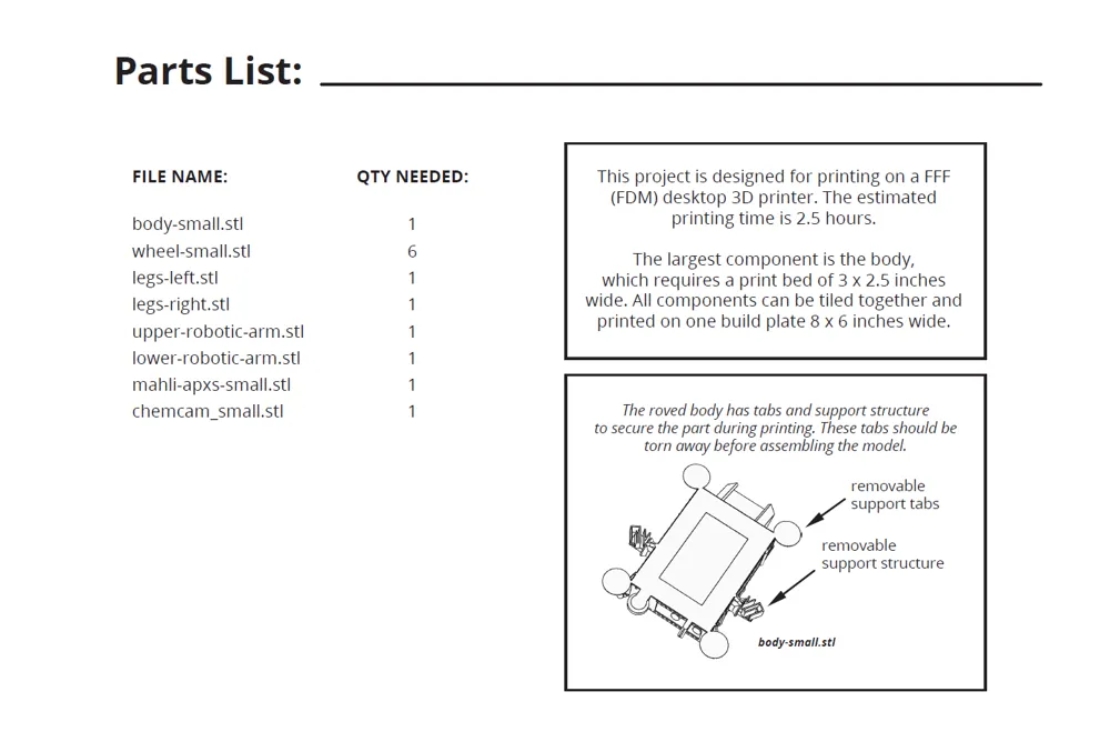 Simplified Curiosity Rover (Small) with instructions by xchgre - MakerWorld