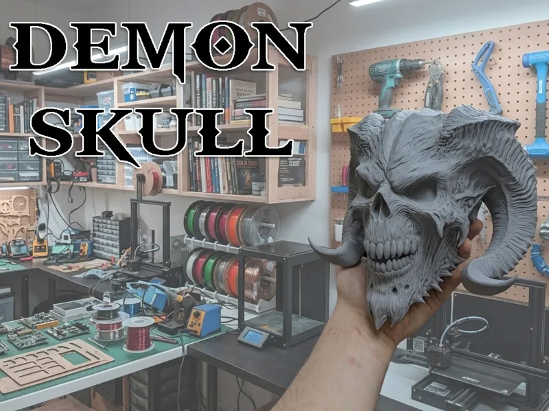 Demon Skull - Sculpture 3D