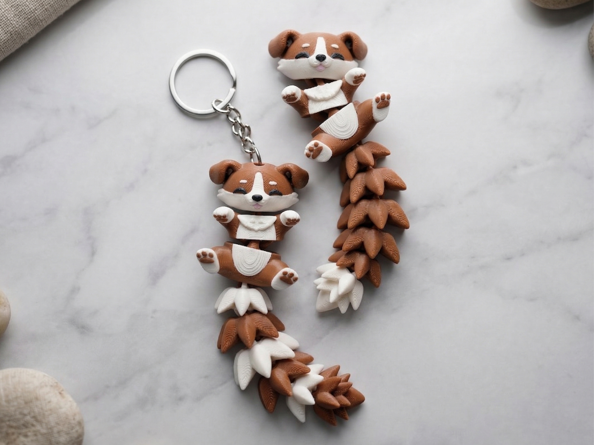 Fluffy Tail Cute Flexi Puppy - Toy / Keychain