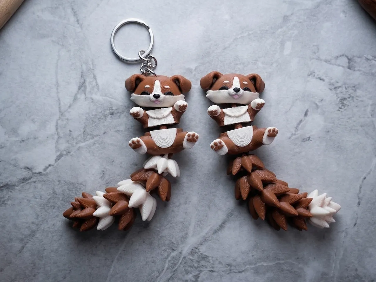 Fluffy Tail Cute Flexi Puppy - Toy / Keychain view 3