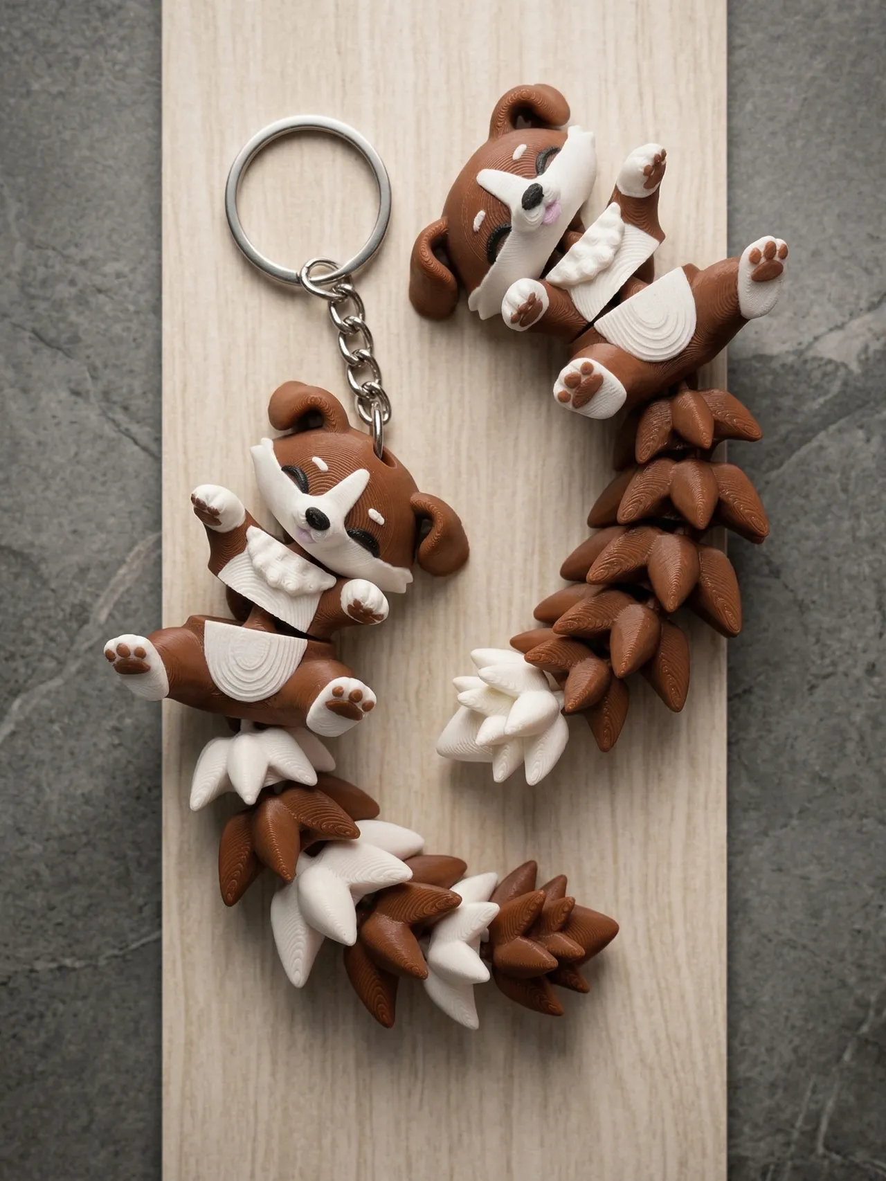 Fluffy Tail Cute Flexi Puppy - Toy / Keychain view 4