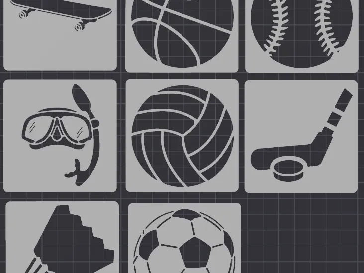 Sports stencils v2 (set of 8)