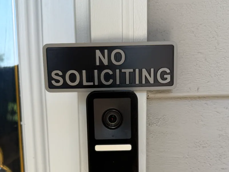 Logitech Circle Doorbell No Soliciting Sign