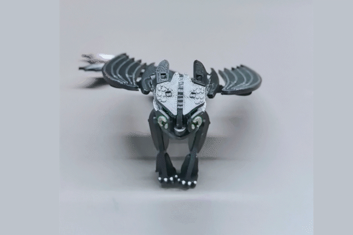 Miniatura 1 do modelo 3D 夜光无牙仔，夜煞套卡拼装，夜光龙手工玩具摆件
