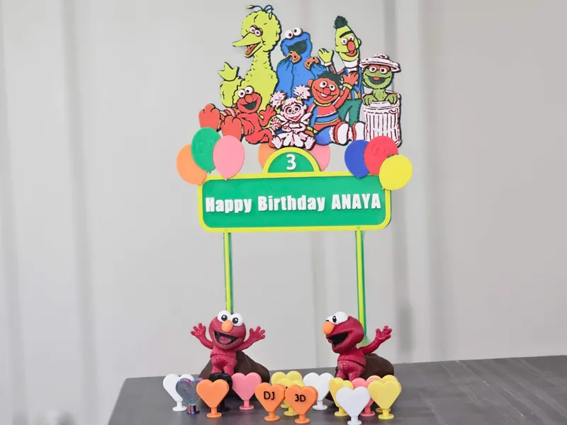 Customizable Cake Topper - Elmo & Sesame Street