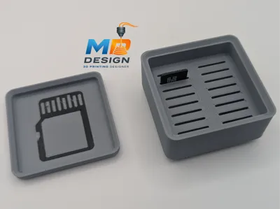 Micro SD Card Holder with Lid - Gridfinity 1x1 