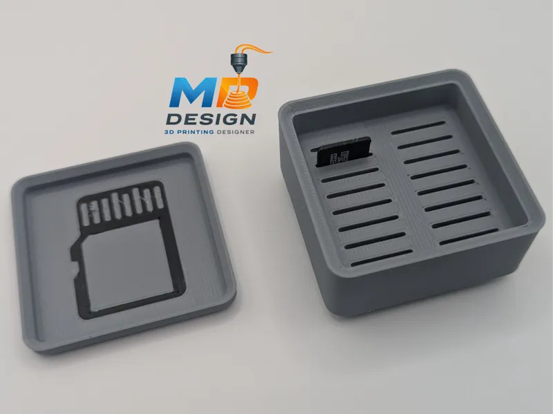 Micro SD Card Holder with Lid - Gridfinity 1x1 