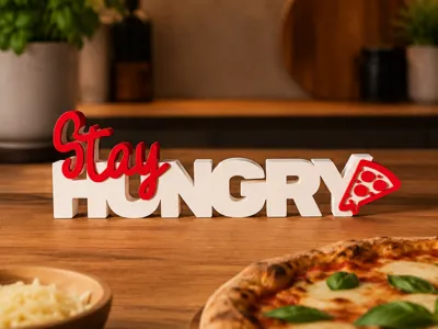 WordPop Stay HUNGRY with Pizza - Decoration for Foodies