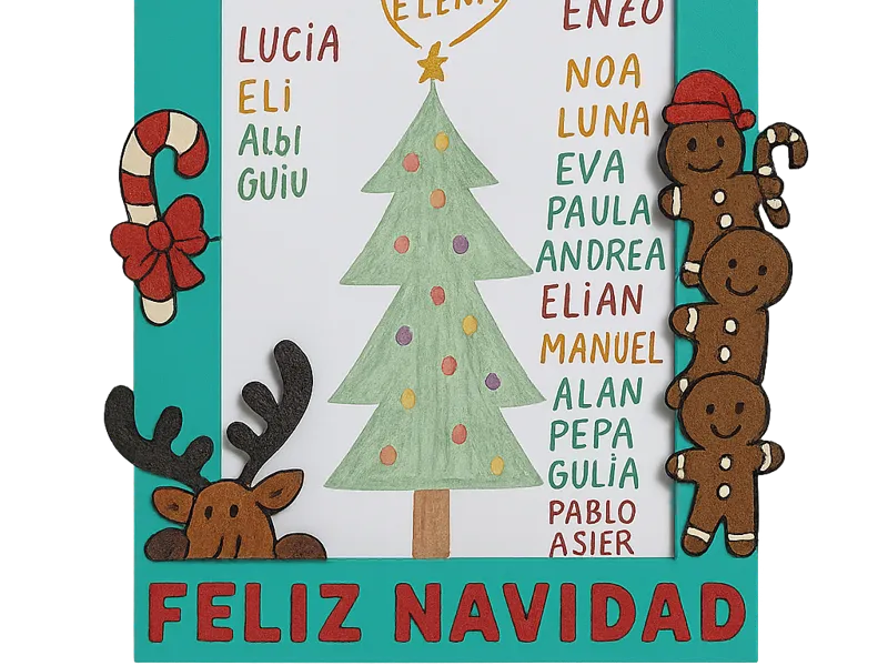 Marco de Fotos 3D Estilo de Navidad