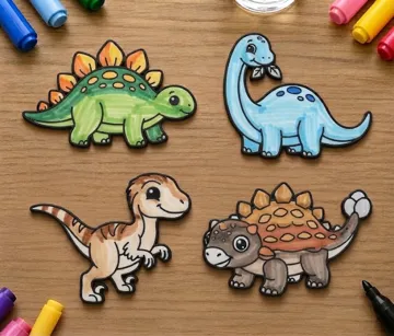 Modelo para impresión 3D: Kid's Coloring Plates - Dinosaurs — vista de referencia 4