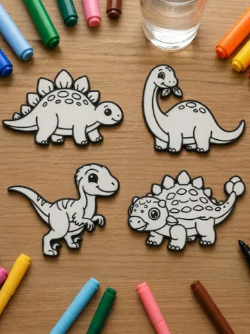 Modelo para impresión 3D: Kid's Coloring Plates - Dinosaurs — vista de referencia 2