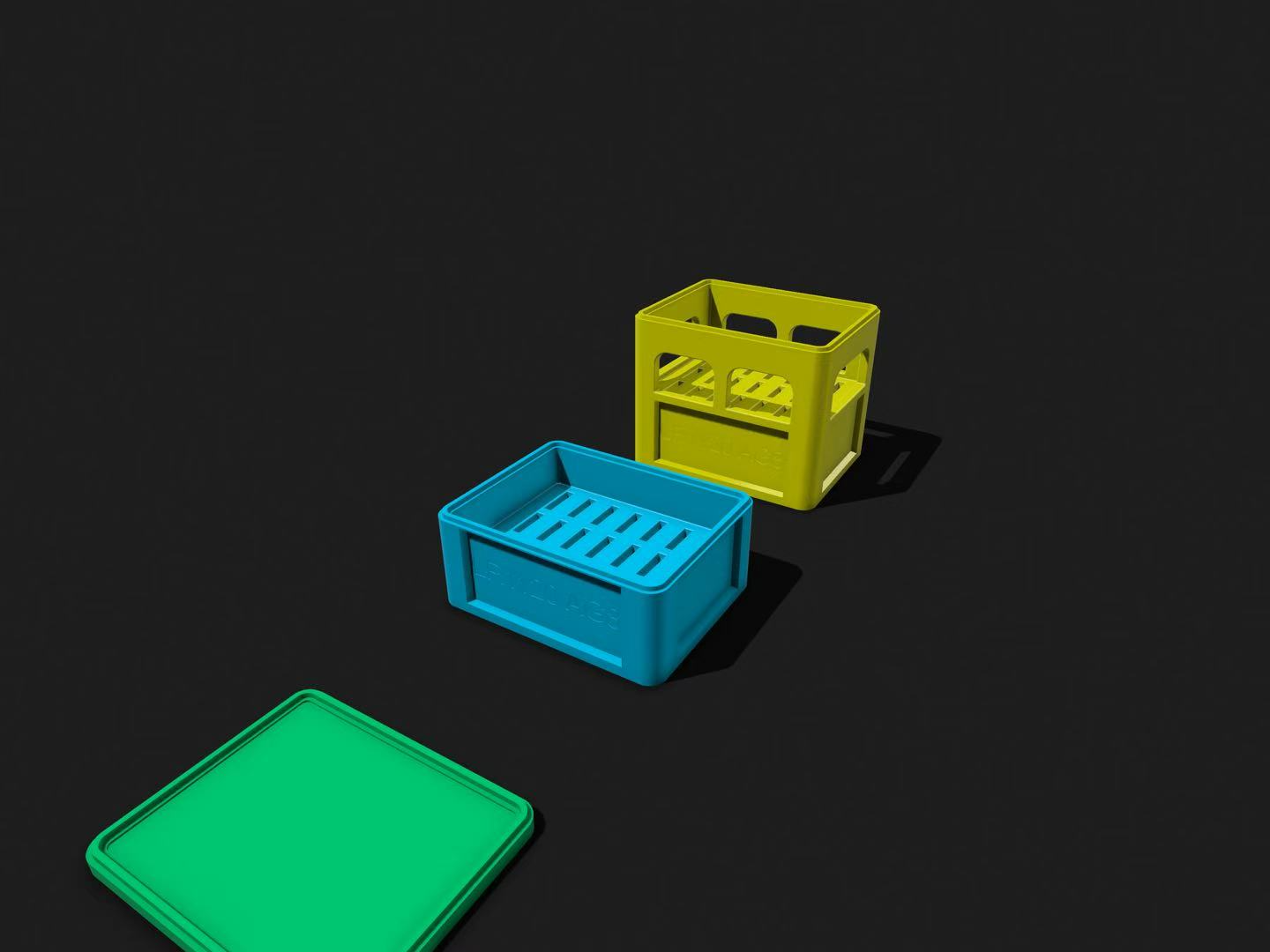 Miniatura 10 do modelo 3D 可堆叠啤酒箱 电池收纳箱 （51款常用电池，可定制各类电池尺寸）