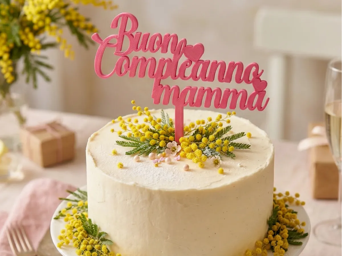 Topper de gâteau « Joyeux anniversaire maman »