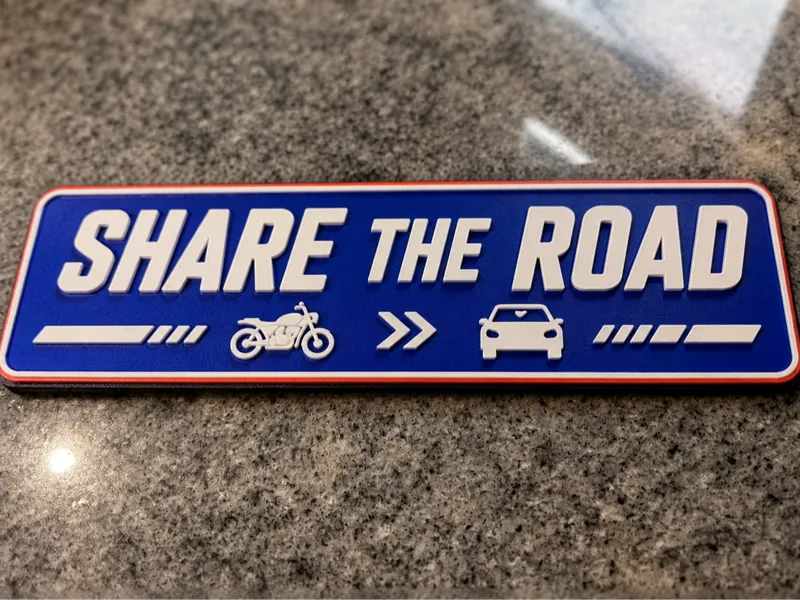 Share The Road With Bumper or Toolbox Sign