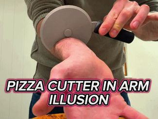 Pizza Cutter In Arm Illusion/Prank!