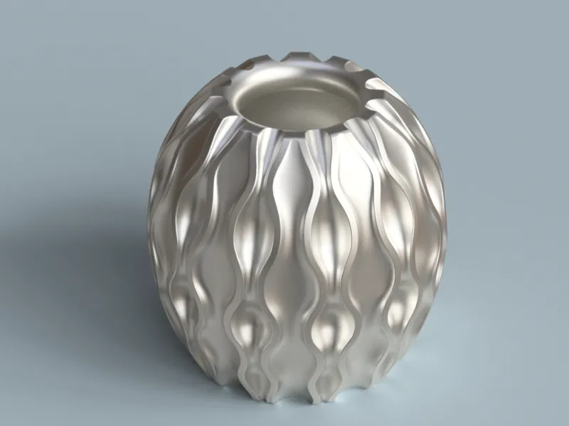Vaso com padrão de ondas