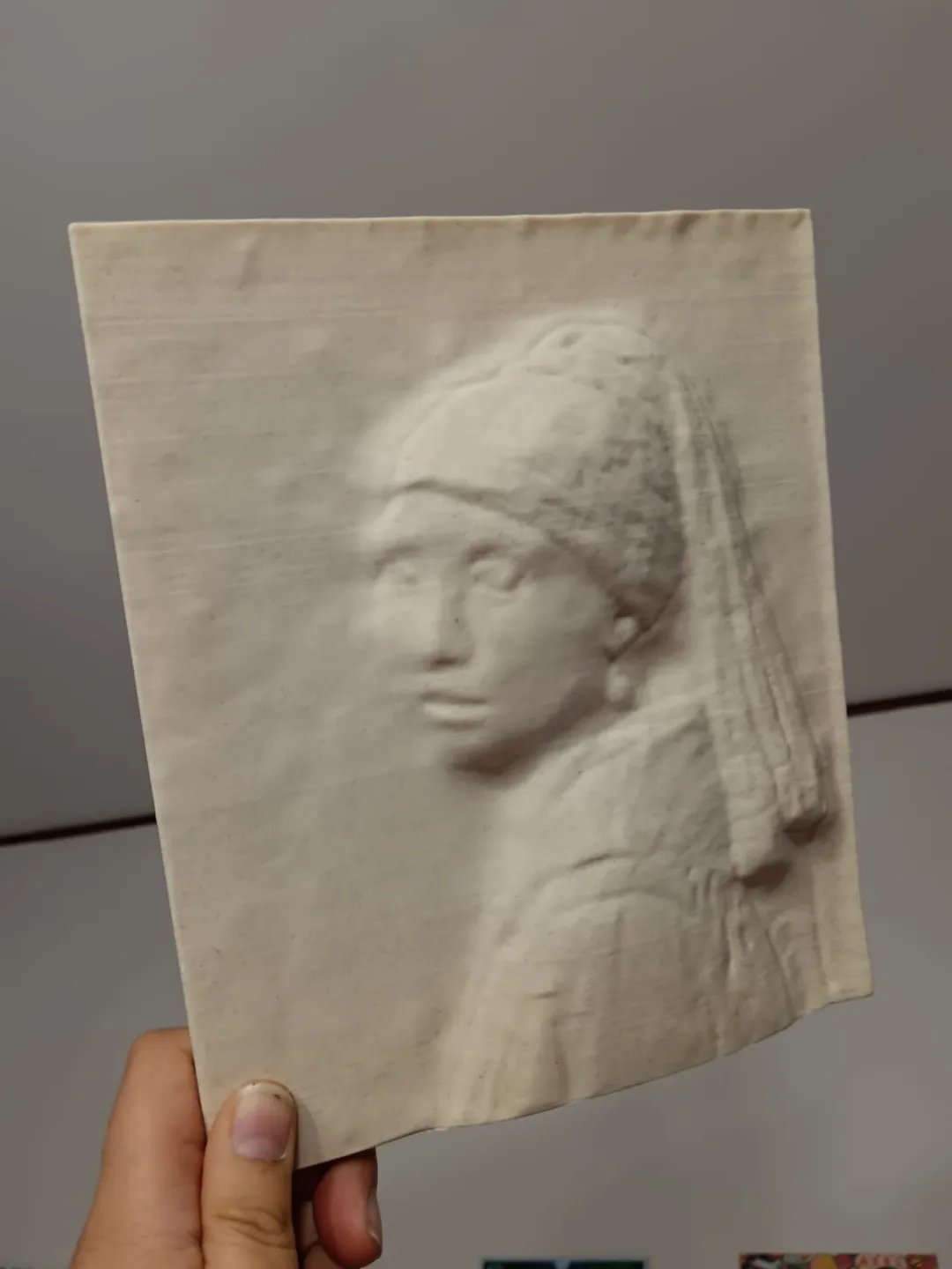 3D Bas-Relief of Girl with a Pearl Earring view 2